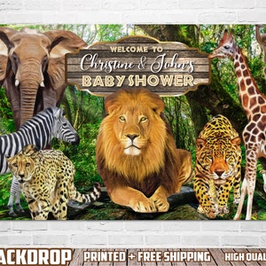 Jungle Safari Baby Shower Backdrop