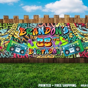 Hip Hop Graffiti Birthday Banner