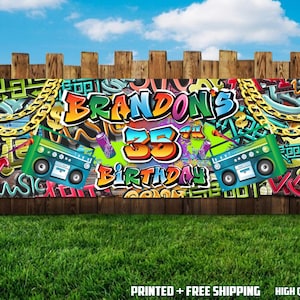Hip Hop Graffiti Birthday Banner