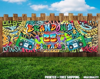 Hip Hop Graffiti Birthday Banner