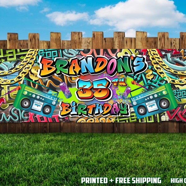 Hip Hop Graffiti Birthday Banner