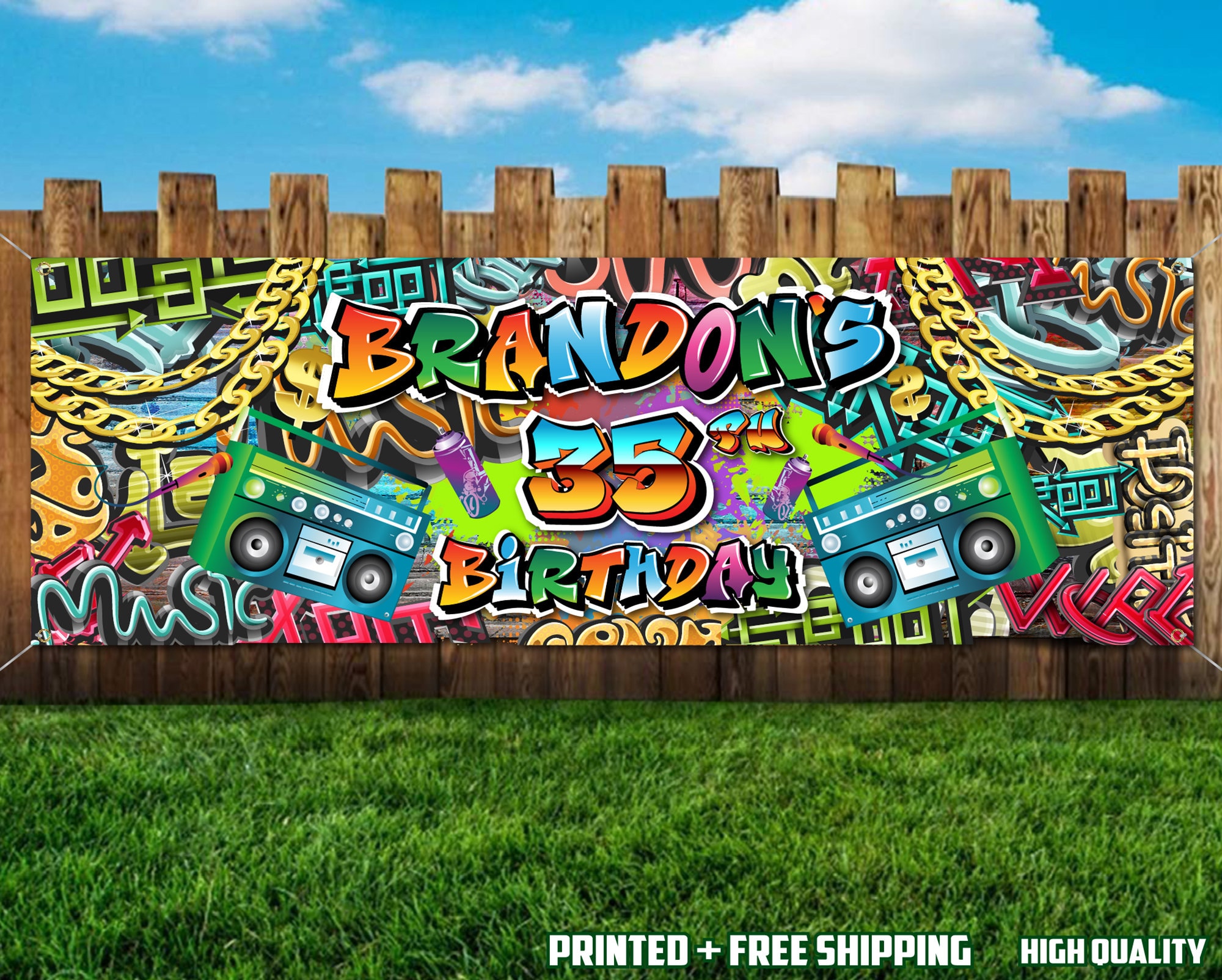 Hip Hop Graffiti Birthday Banner