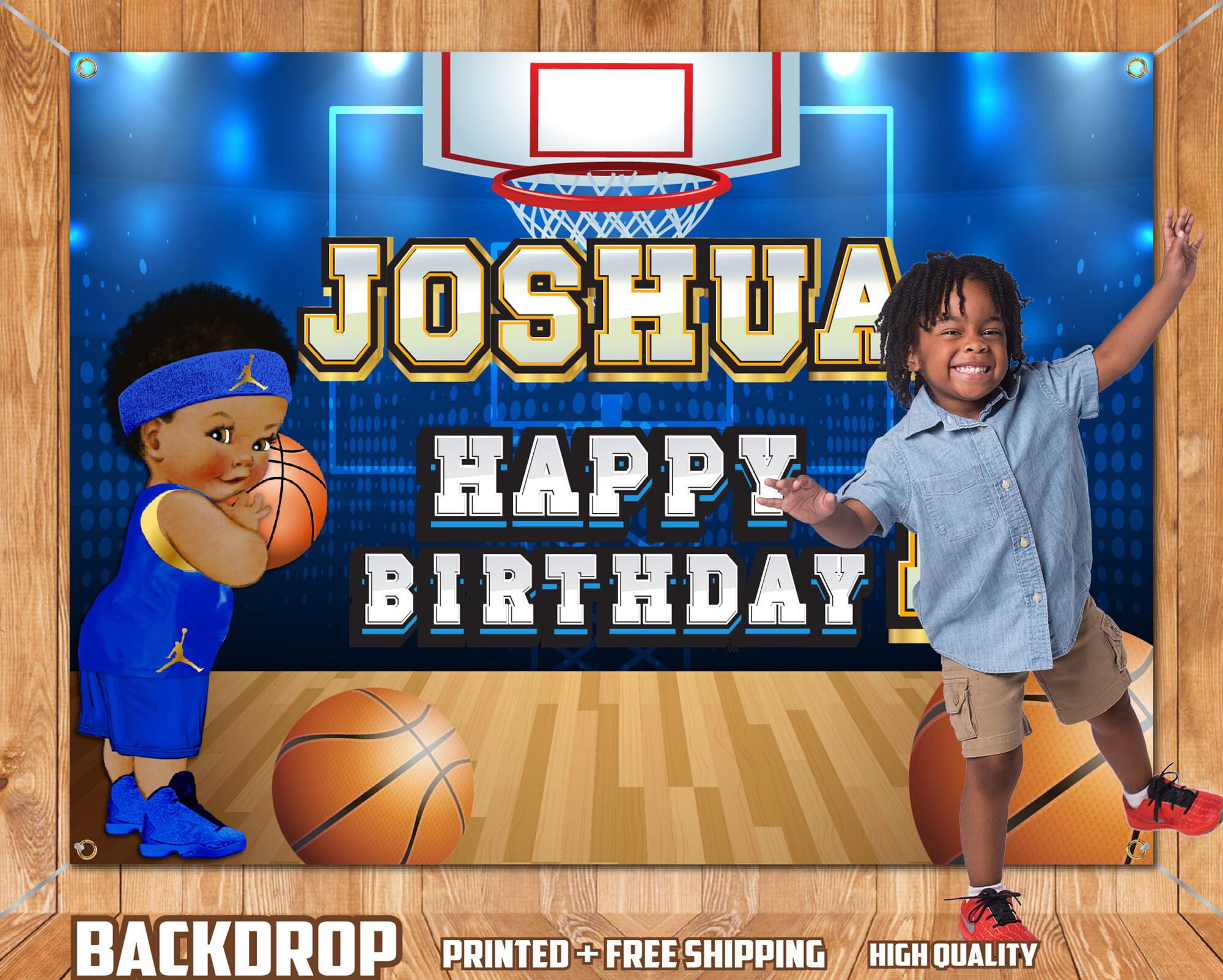 Basketball Baby Birthday Backdrop Basketball Banner Sport Etsy