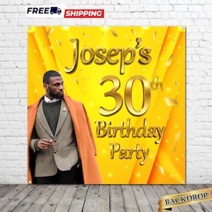 Fondo fotográfico para cumpleaños en color oro amarillo