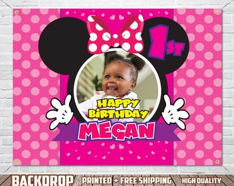 Fondo de cumpleaños inspirado en Minnie