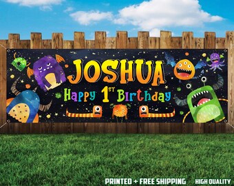 Little Monster Birthday Banner