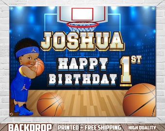 Basketball Baby Birthday Backdrop