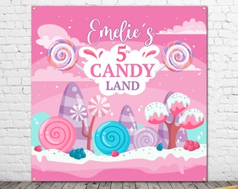 Candy Land Birthday Backdrop