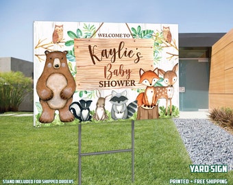 Woodland Baby Shower Yard Sign