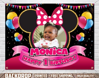 Minnie Inspired Birthday Backdrop