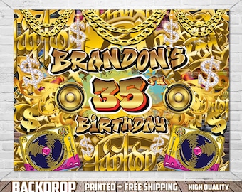 Hip Hop Graffiti gold Backdrop