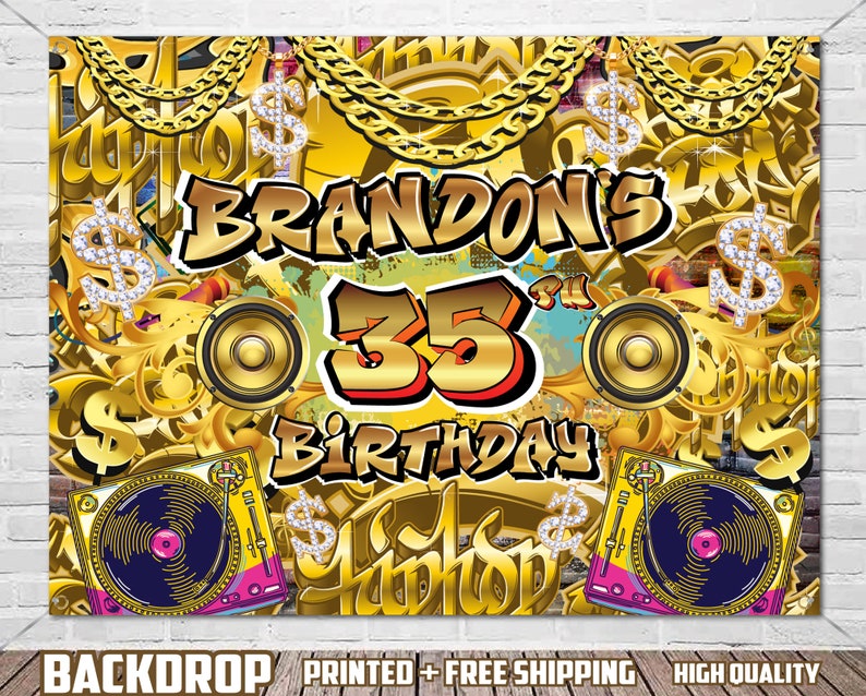 Hip Hop Graffiti Gold Backdrop - Etsy