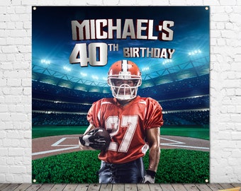 American Football Birthday Backdrop