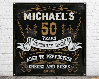 Vintage Men Birthday Backdrop