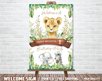 Baby Lion Birthday Welcome Sign