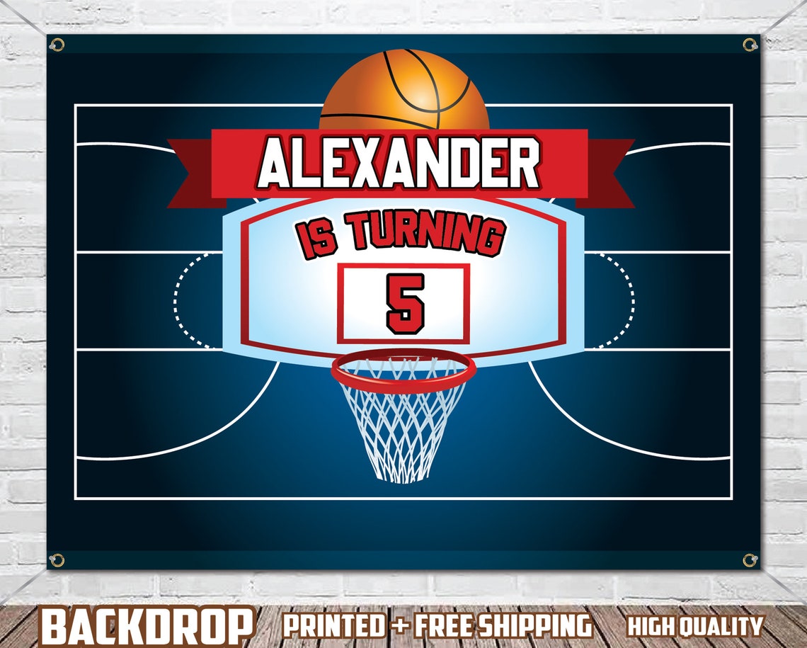 BasketballGeburtstagsHintergrund gedruckt und versendet Etsy