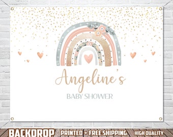 Boho Rainbow Baby Shower Backdrop