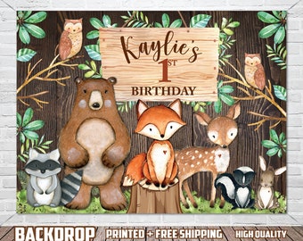Woodland Birthday Backdrop