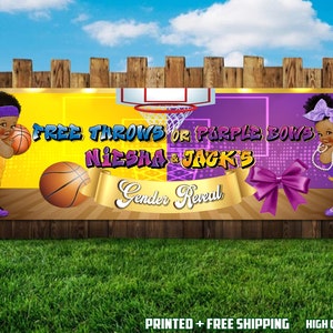 Basketball Gender Reveal Banner