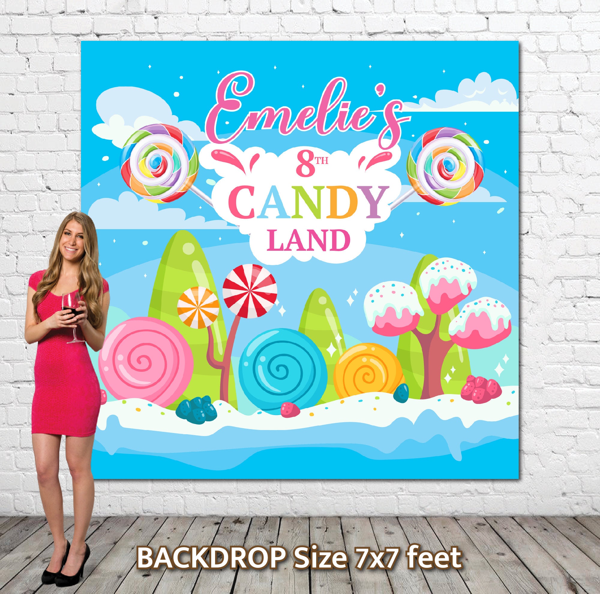 Candy Land Birthday Backdrop