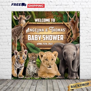 Safari Jungle Baby Shower Backdrop