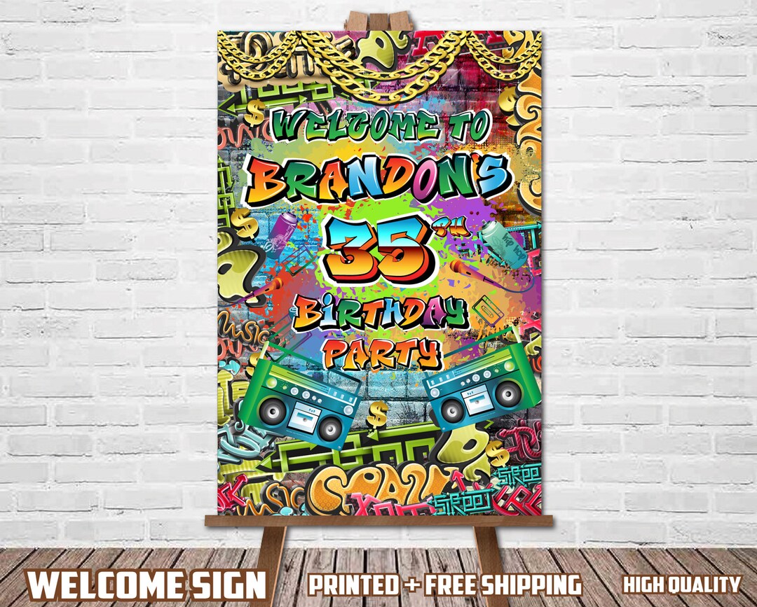 Welcom Sign Rappers Hip Hop Graffiti Welcome Sign - Etsy