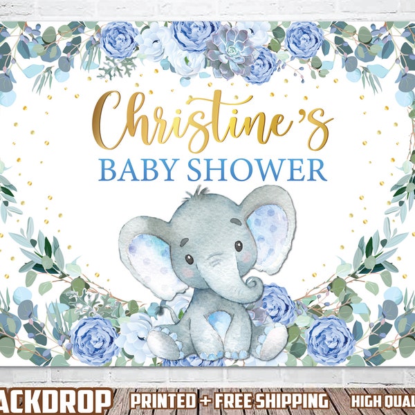 Elephant Baby Shower Backdrop