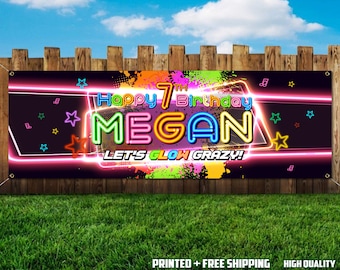 Glow Neon Birthday Banner