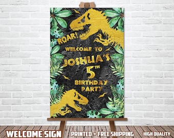 Dinosaur gold Welcome Sign