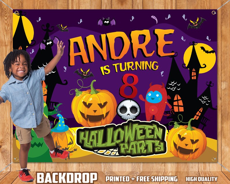 Halloween Party Backdrop Halloween Birthday Backdrop Etsy