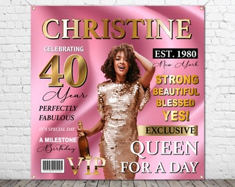Magazine Photo Cover Birthday Backdrop