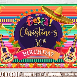 Fiesta Mexican Birthday Backdrop