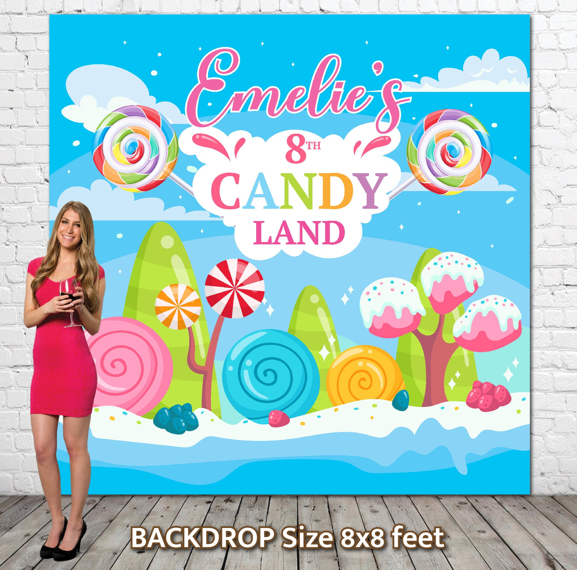 Candy Land Birthday Backdrop
