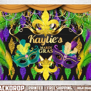 Mardi Gras Birthday Backdrop