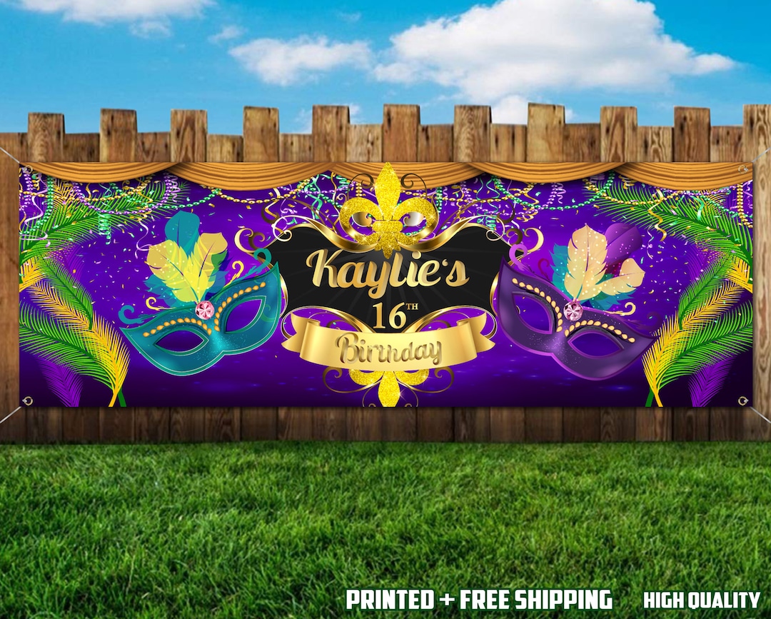 etsy personalized mardi gras flag