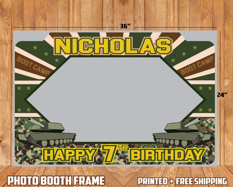 Army Photo Booth Frame, Army Decoration, High Quality, Printed and ...