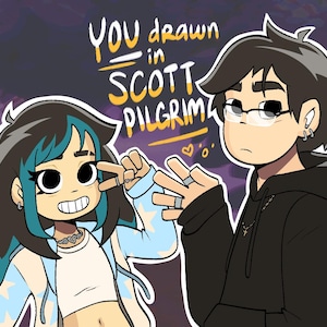 Custom Portrait (Scott Pilgrim Style)! - *Digital Art Commissions / Custom Cute Cartoon Game Drawing / Hand Drawn Illustrations / Art Gifts*