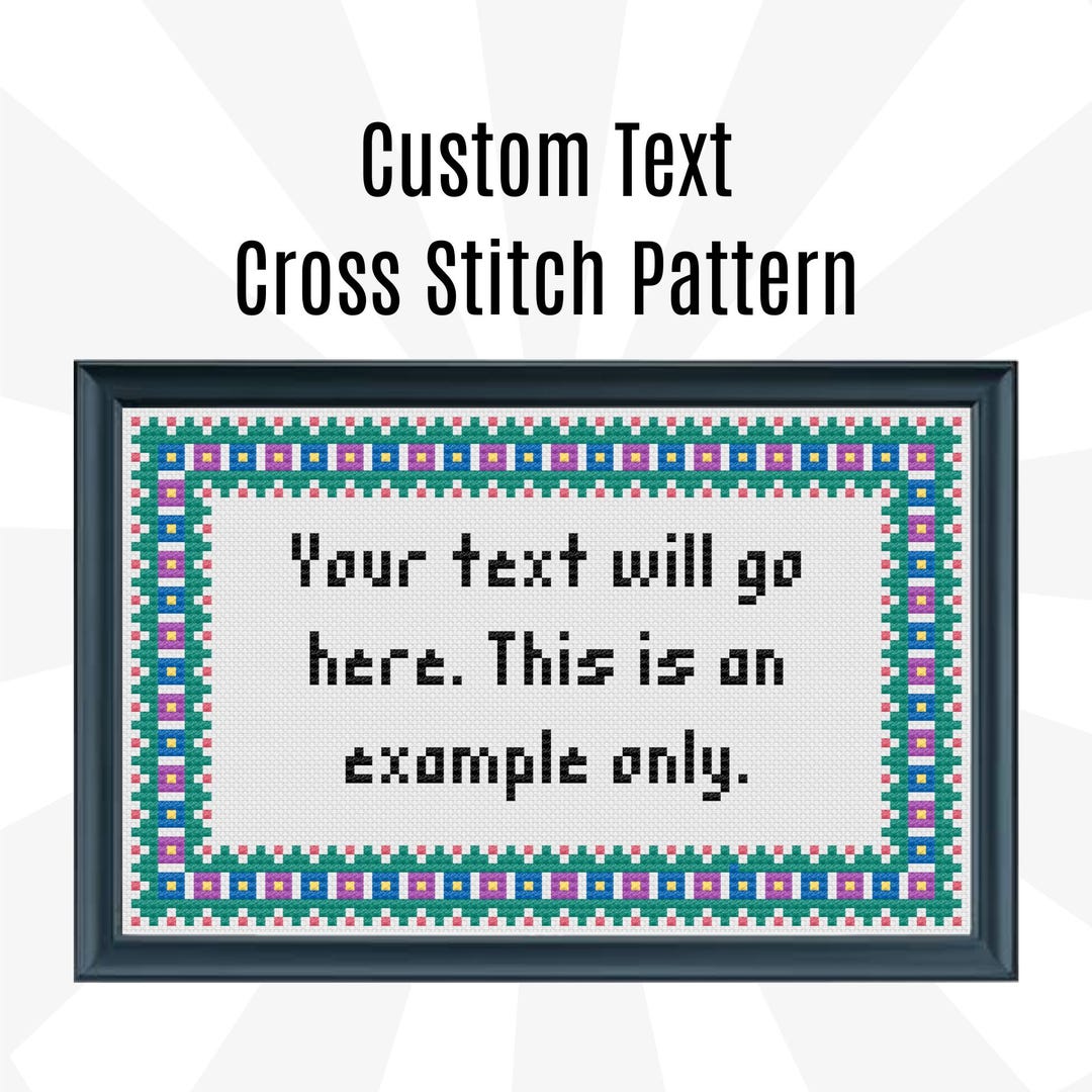 Custom Text Cross Stitch Pattern: Personalized DIY Design (PDF Download ...