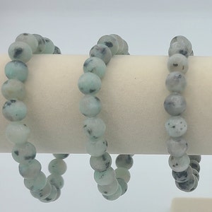 Kiwi Jasper (aka Kiwi Stone, Kiwi Quartz, Sesame Jasper) 8mm Bead Bracelet Elastic Gemstone Bracelet, Crystal Accessory 7&quot; length