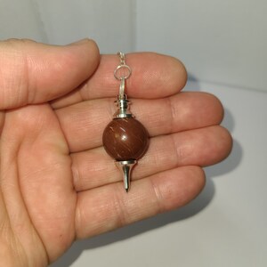 Red Jasper Sephoroton Pendulum, Ball Pendulum, Sphere Pendulum, w/ Protective Organza Storage Bag