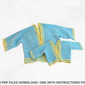Crochet Hexagon Cardigan Pattern: Women&#39;s & Girls&#39; Moss Stitch (PDF Pattern)