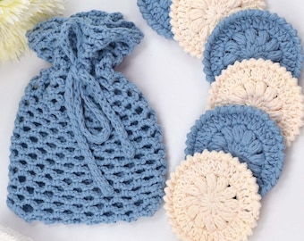 Gesicht Scrubbies häkeln Muster, Geschenk für Sie, häkeln Spa-Set, Gesicht Scrubbie mit Korb, Gesicht Scrubby mit Tasche, Gesichtsrunden Muster