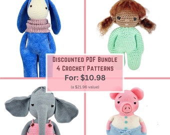 Hand in Pocket Amigurumi Buddies Value Pack - 4 PDF Patterns included