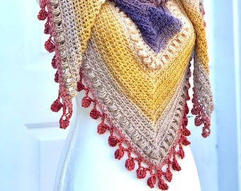 Easy Crochet Triangle Shawl Pattern (PDF Pattern)