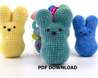 Crochet peeps pattern, (PDF download), Crochet peep bunny, Easter bunny crochet pattern, Crochet bunny pattern, Crochet peeps