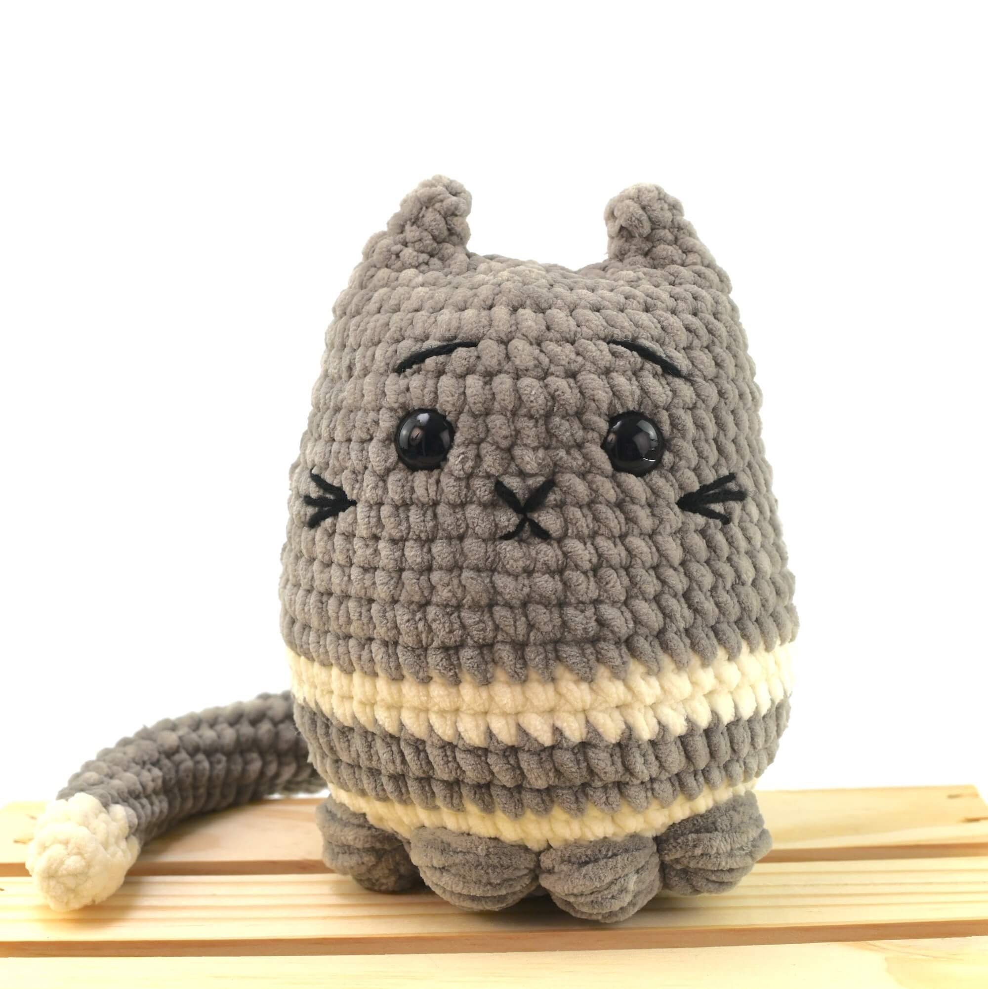 縫わずに編めるトラ猫の編み図：あみぐるみ動物（PDFパターン） - Etsy