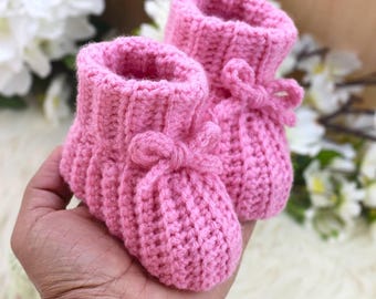Cuffed Baby Booties Crochet Pattern | PDF download