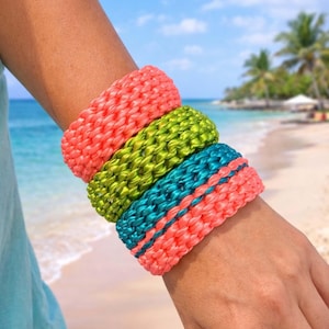 Chunky Bangle Crochet Bracelet Pattern, Exaggerated Statement Jewelry, PDF Download