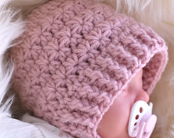 Easy Crochet Baby Bonnet Pattern: Sizes Newborn to Child
