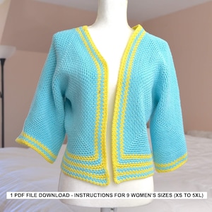 Crochet Hexagon Cardigan Pattern: Moss Stitch Women&#39;s Cardi (PDF Pattern)